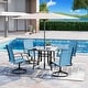 preview thumbnail 89 of 174, Patio Dining Set, Outdoor Dining Table and Chairs Set with Textilene Chairs, Adjustable Umbrella Hole for Garden, Backyard 5 Piece - Blue-Swivel