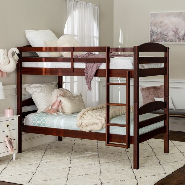 Taylor & Olive Christian Wood Twin Over Twin Bunk Bed - Espresso. Opens flyout.