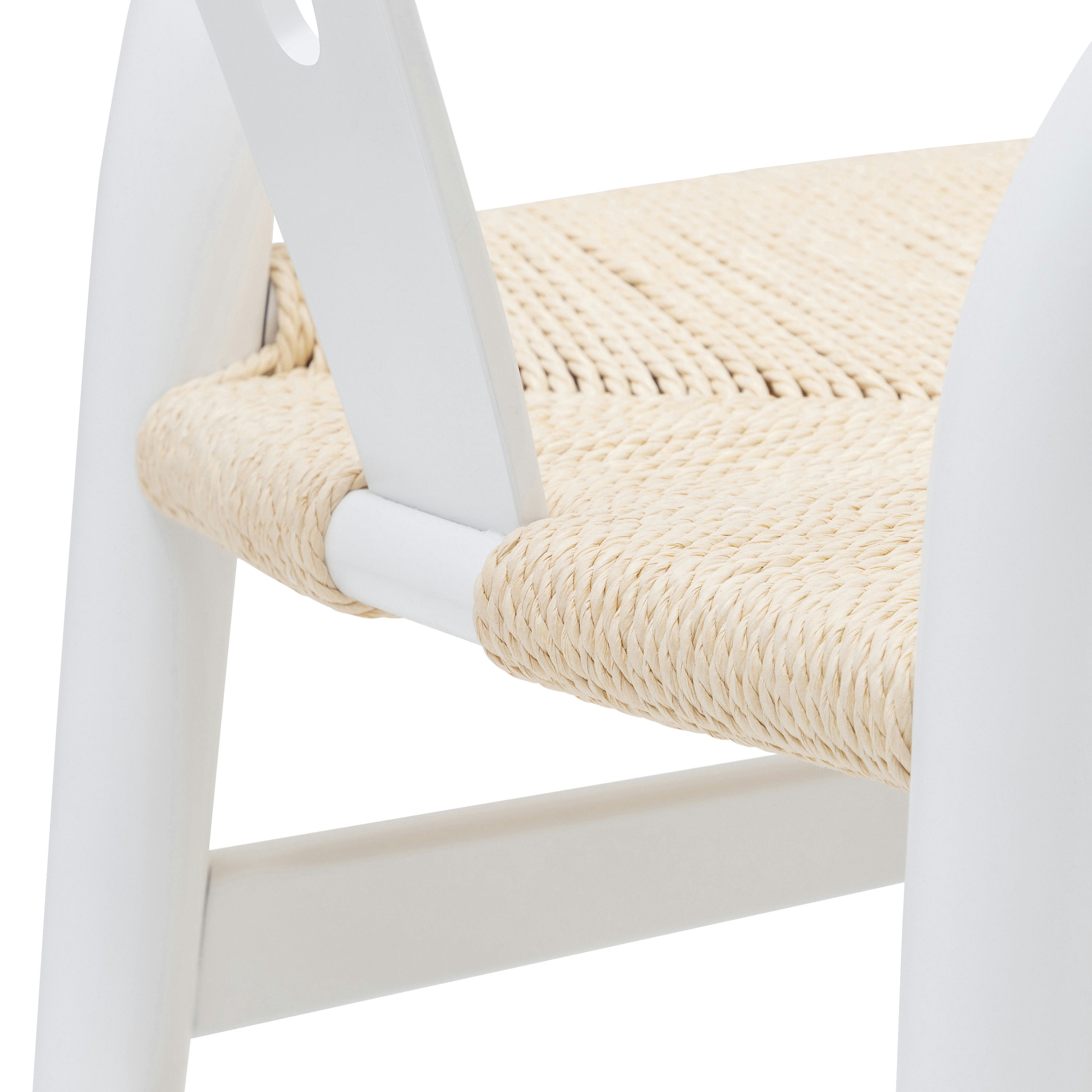 Poly and Bark Weave Chairs Solid Wood Frame Set of 2 On Sale