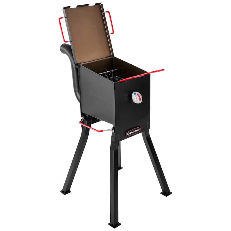 Creole Feast DF02B Outdoor Propane Deep Fryer, 17 QT Oil Capacity with 2 Frying Baskets, Lid & Thermometer, 54,000 BTU