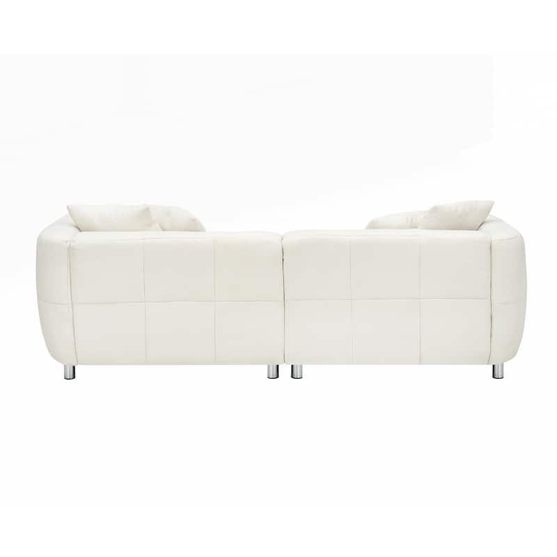 3 Seater Sofa Solid Wood Frame Couch with 4 Pillows