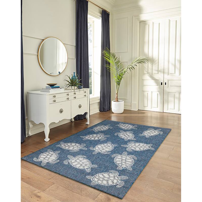 Liora Manne Carmel Collection Sea Turtles Indoor/ Outdoor Area Rug