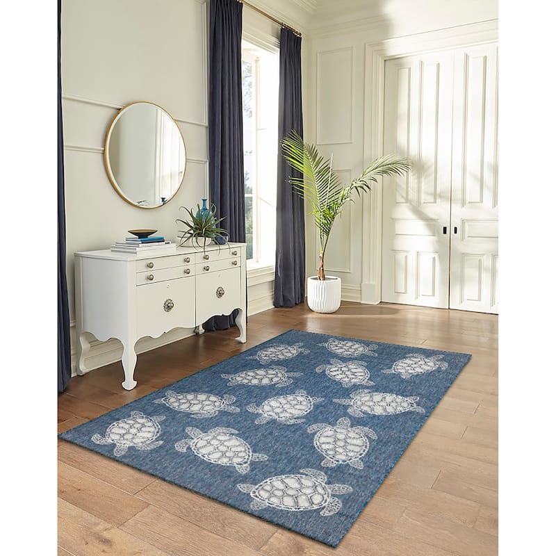 Liora Manne Carmel Collection Sea Turtles Indoor/ Outdoor Area Rug
