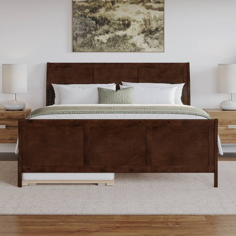 Portland Solid Wood Platform Bed with Matching Footboard and Trundle