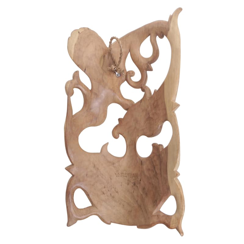 Novica Handmade Nature Soaring Wood Wall Mask