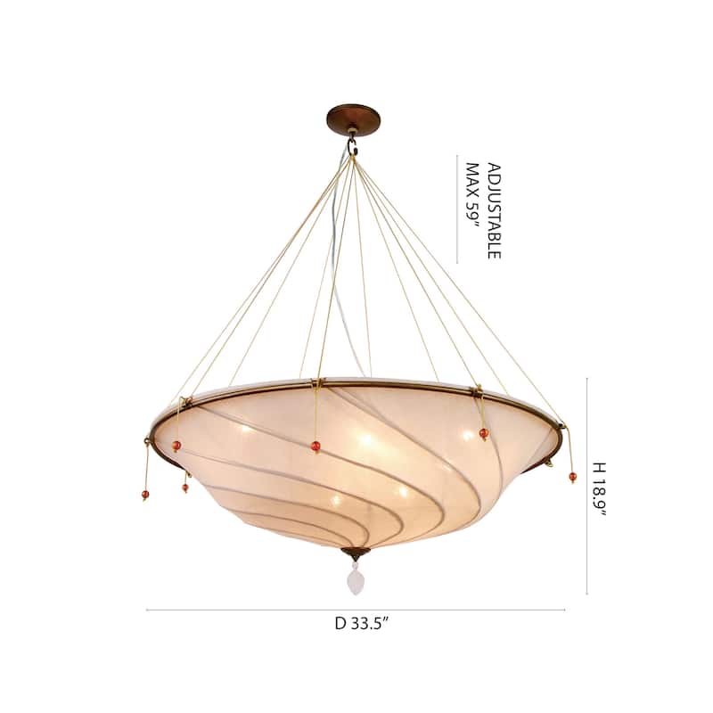 4-Light Plain Fabric Lighting Fixture