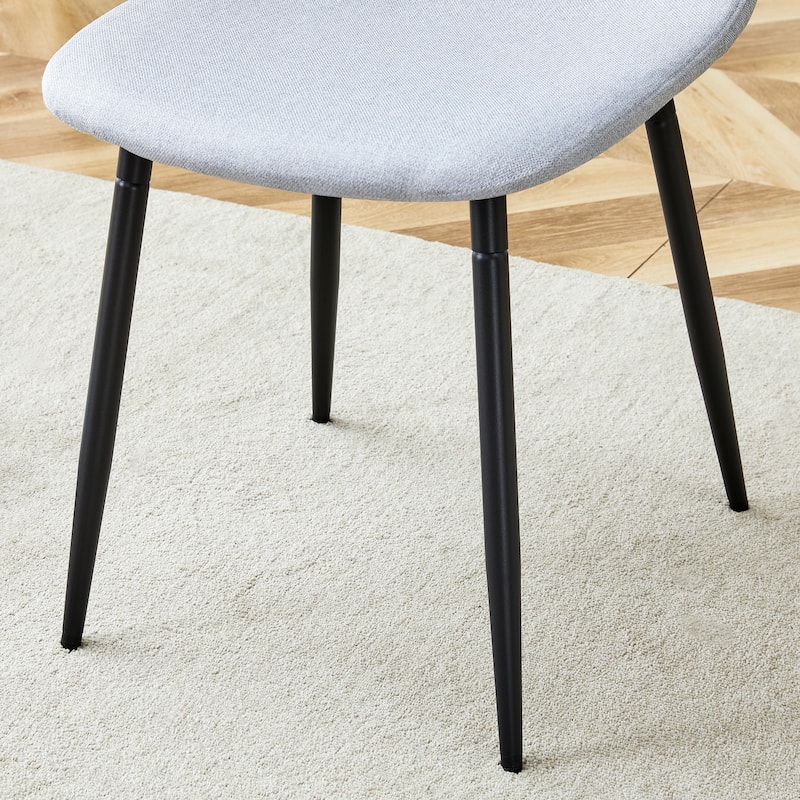 Rustic Dining Chair Side Chair Light Grey Vanity Chair Reception Chair Kitchen Chair Set of 6 with Metal Legs