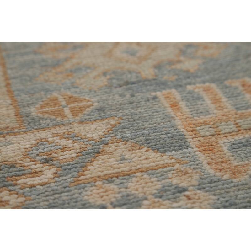 Hand Knotted Oriental 100% Wool Carpet Transitional Tribal Oranges & Rust Oushak Area Rug - 8' 3'' X 5' 9''