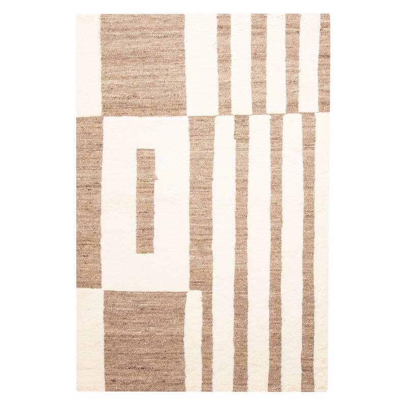 ECARPETGALLERY Braid weave Sienna Cream Wool Rug - 5'3 x 7'10