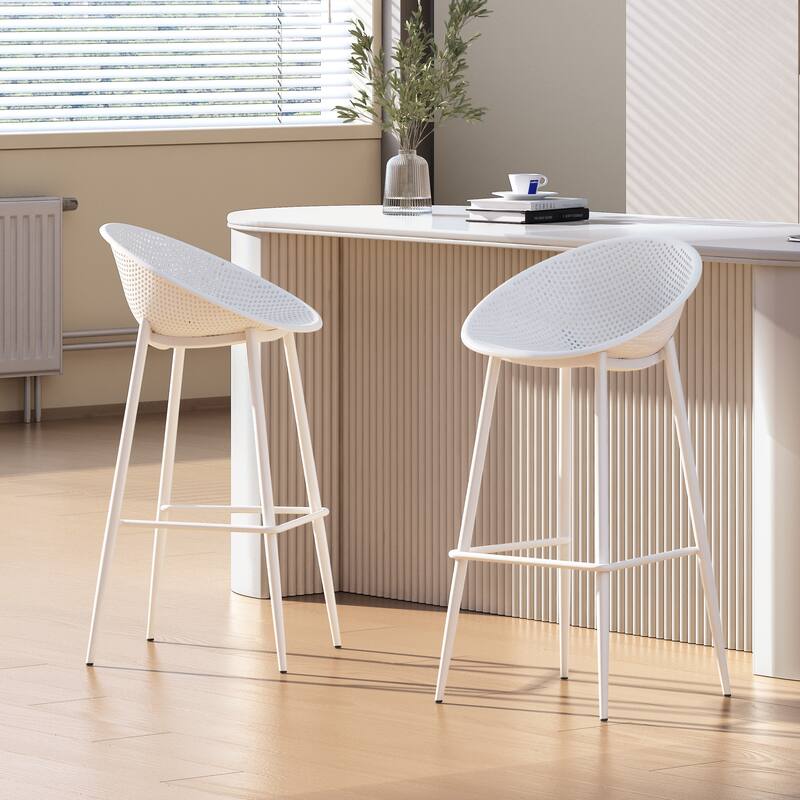 Gable Outdoor/Indoor Modern 26-inch Height Barstools (Set of 2) by Christopher Knight Home