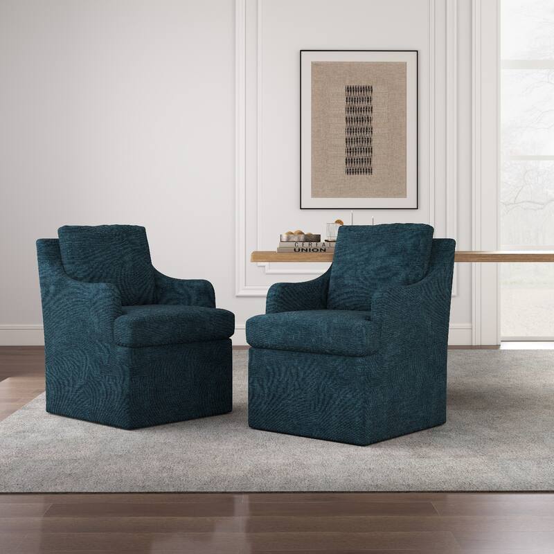 Upholstered Dining Chairs, Modern Kitchen Chairs Dinner Chairs with 4 Casters