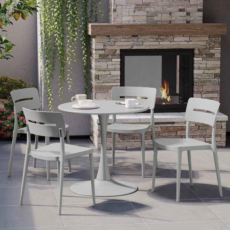 Frond and Form Outdoor Stacking Dining Side Chair (Set of 4)