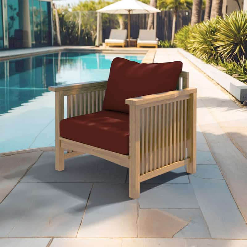 California Umbrella Outdoor Deep Seat Cushion Set, 24" x 48", Sunbrella Fabric, Densified Fiber Fill - Terracotta