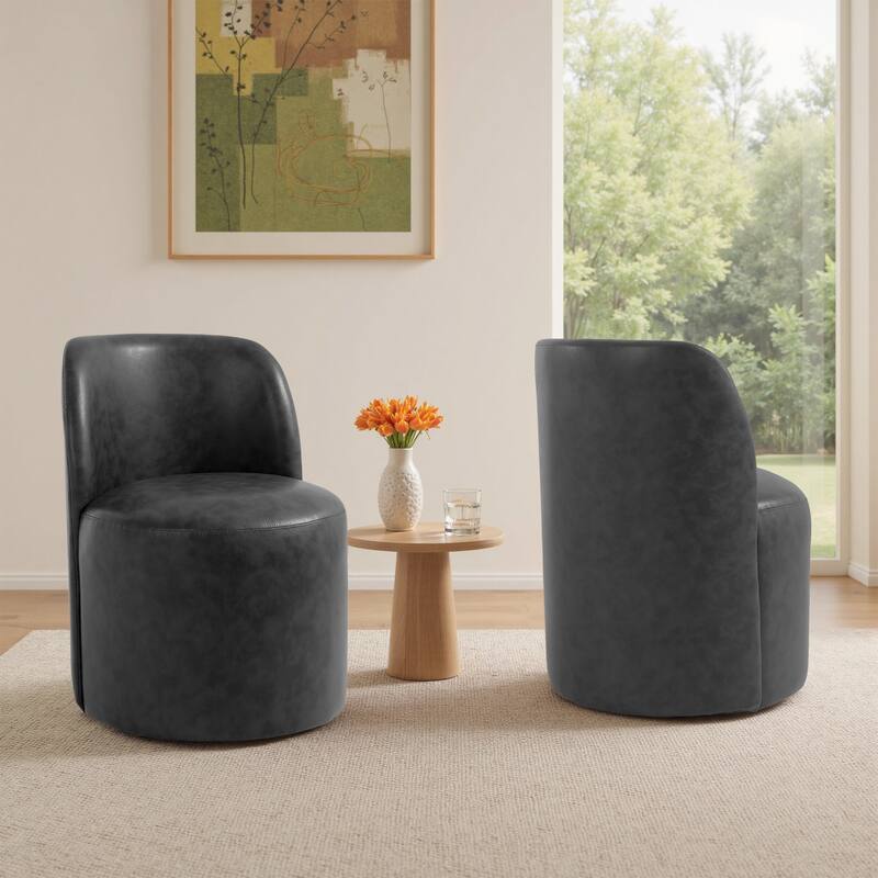 Modern Linen Upholstery Dining Chair Barrel Chair