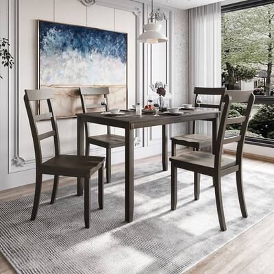 Nestfair 5-Piece Wood Kitchen Dining Table Set for 4 People