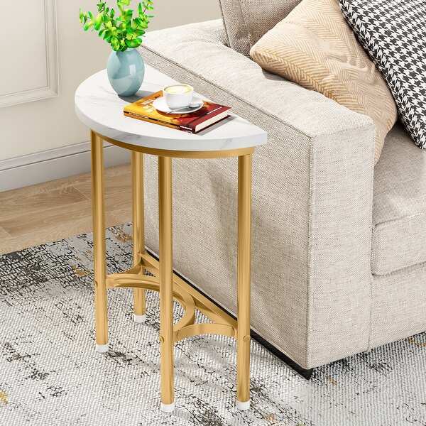 20 Faux Marble End Table Semi Circle Side Table Bed Bath Beyond 36966197