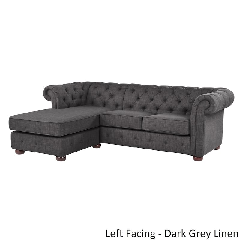 Knightsbridge Tufted Scroll Arm Chesterfield 3-Seat Sofa and Chaise by iNSPIRE Q Artisan