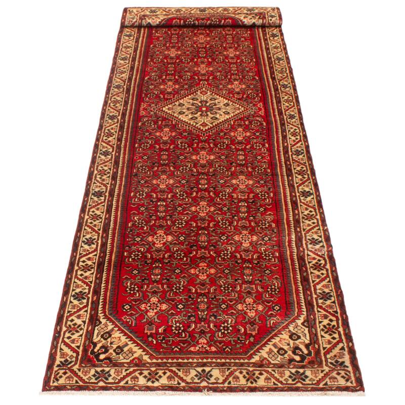 ECARPETGALLERY Hand-knotted Andelz Red Wool Rug - 3'8 x 13'2