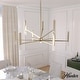 preview thumbnail 1 of 11, Hunter Sunjai 9-Light 2-Tier Chandelier - Entry, Dining Room, Living Room - Candle, Geometric, Contemporary, Glam Alturas Gold