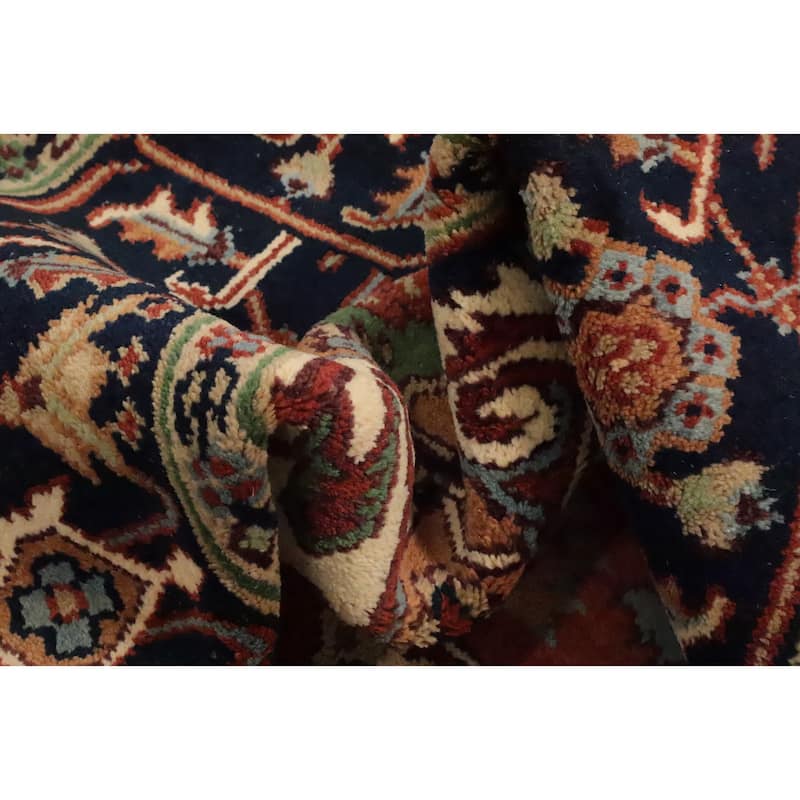 Hand Knotted Oriental 100% Wool Carpet Traditional Medallion Oranges & Rust Heriz (serapi) Area Rug - 9' 9'' X 7' 11''