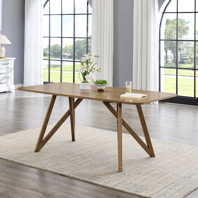 Roundhill Furniture Avery 5-Piece Dining Set, Light Oak