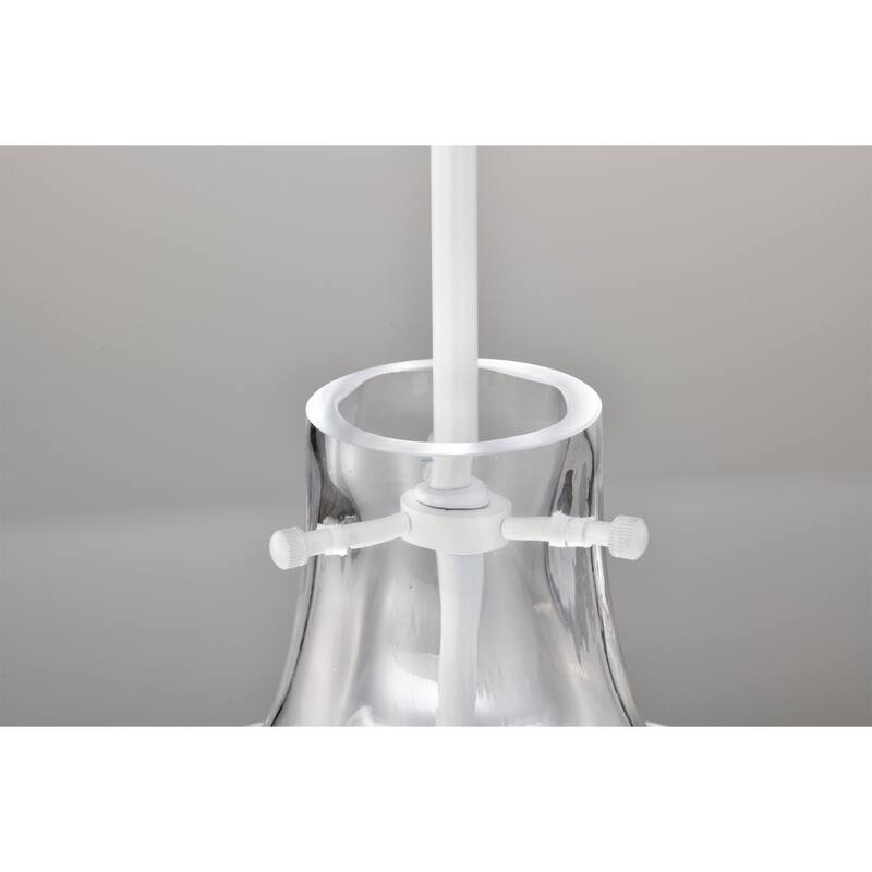 Clear Dimpled Cylindrical Glass Pendant Ceiling Light - 12in