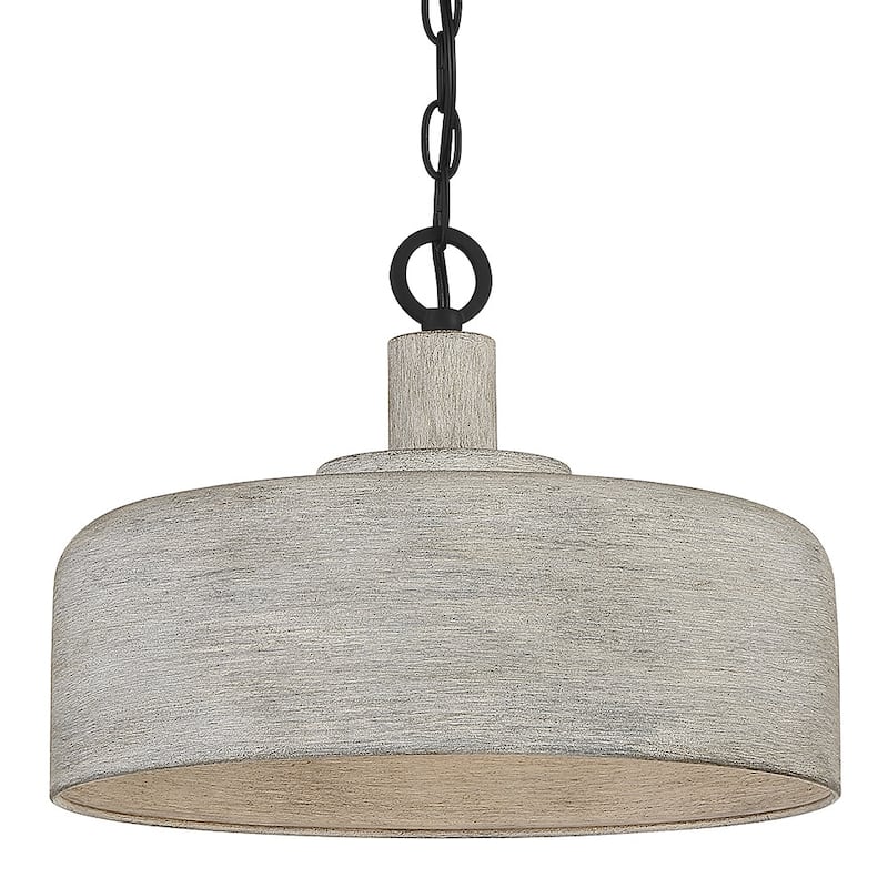 Meridian M70103 14" Wide Pendant - Weathered Gray / Black