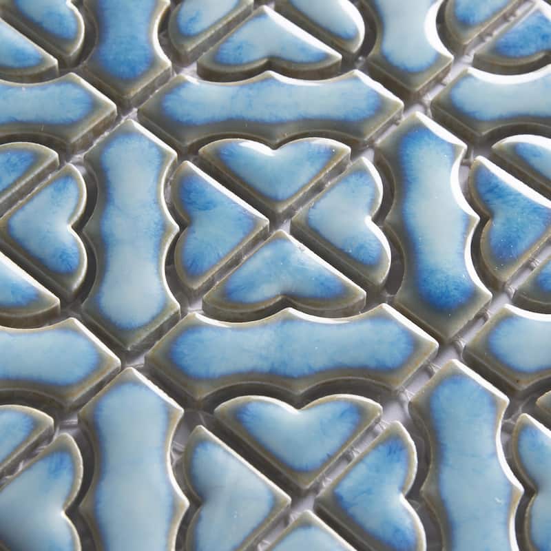 Merola Tile Hudson Tower Marine 12" x 12" Porcelain Mosaic Floor and Wall Tile