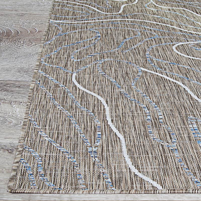 Grace Ruffle Taupe Indoor/ Outdoor Area Rug