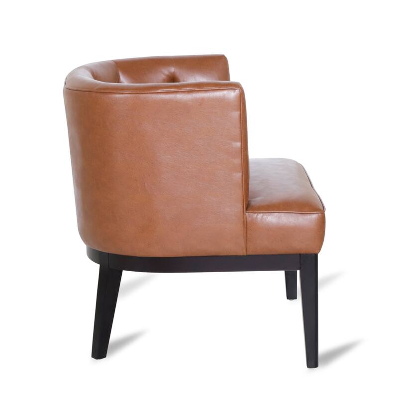 Clough Fabric or Faux Leather Tufted Accent Chair by Christopher Knight Home