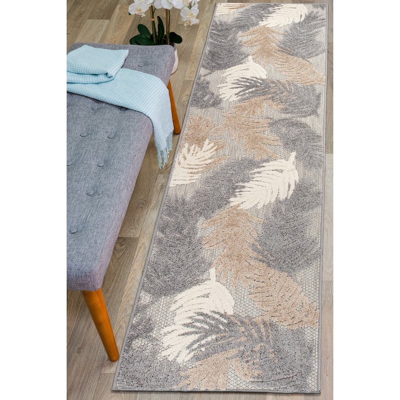 World Rug Gallery Tropical Floral Modern Indoor/Outdoor Area Rug