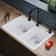 preview thumbnail 86 of 89, Karran Drop-In Quartz 33 in. 1-Hole 60/40 Double Bowl Kitchen Sink Kit