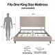 preview thumbnail 6 of 6, Upholstered Bed Frame with Wood Legs and Metal Support for Stability