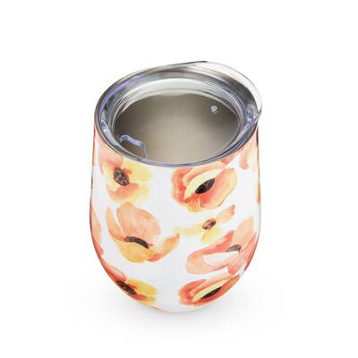 Poppy Wine Tumbler by Twine - White - 4.5" x 3.5"