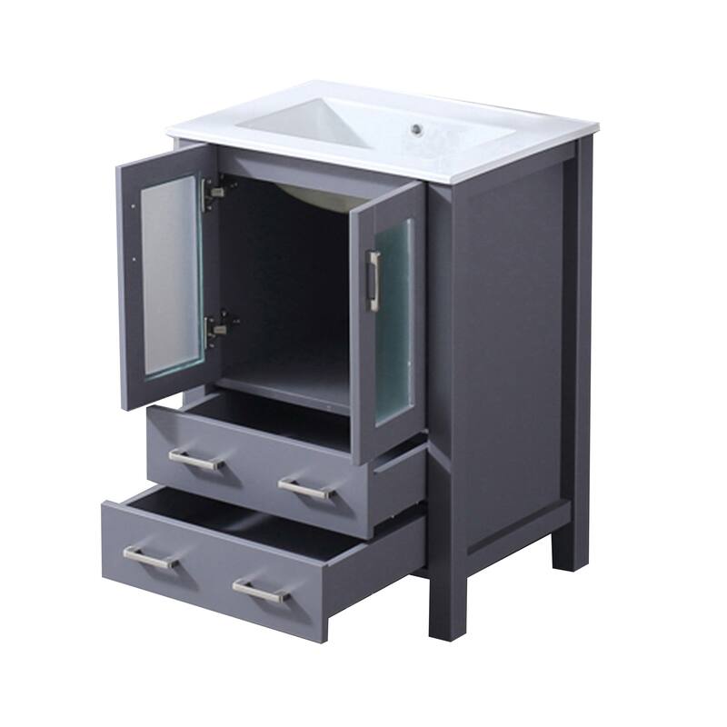 Volez Bath Vanity and White Ceramic Top