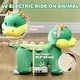 preview thumbnail 5 of 8, 6V Electric Ride-On Triceratops Toy with Music & PU Wheels for Toddlers - Green