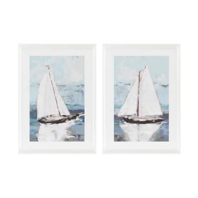 Framed Sail Boat Print (Set of 2)
