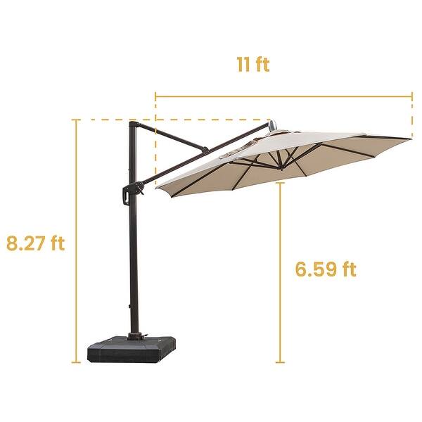 Shop Black Friday Deals On Crestlive Products 11 Foot Patio Hanging Offset Cantilever Umbrella Overstock 31633738