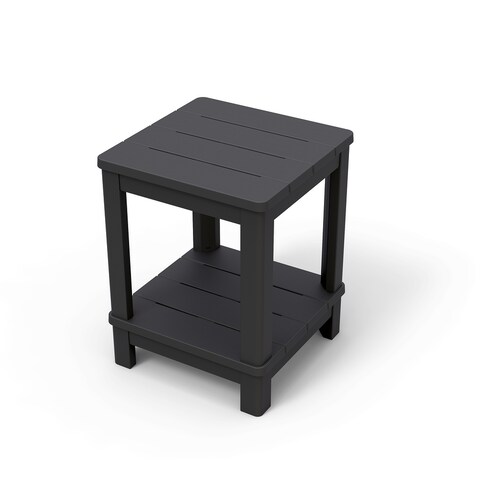 Keter Adirondack Deluxe Patio Side Table with Two Tiers Easy Assembly