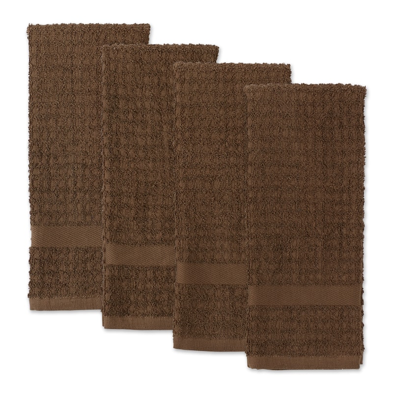 Solid Waffle Terry Dishtowel Set of 4