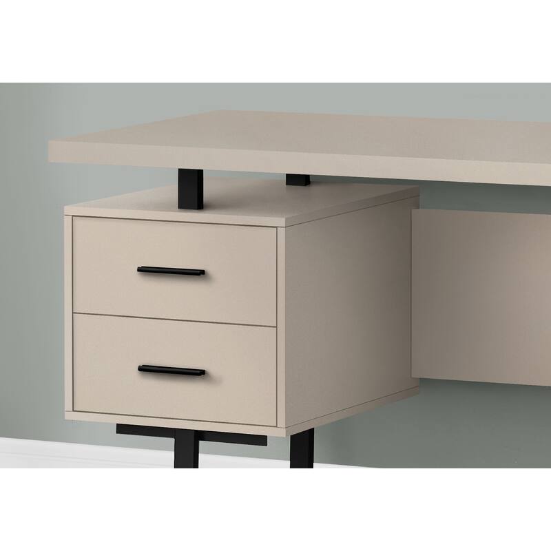 Stylish 60-Inch Computer Desk with Storage Drawers, File Organization, and Easy-to-Clean Surface for Work or Study