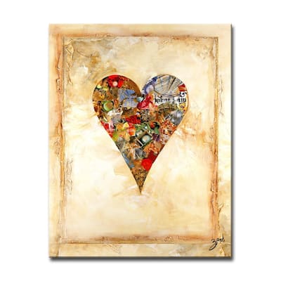 'Newbella' Heartwork Wrapped Canvas Wall Art