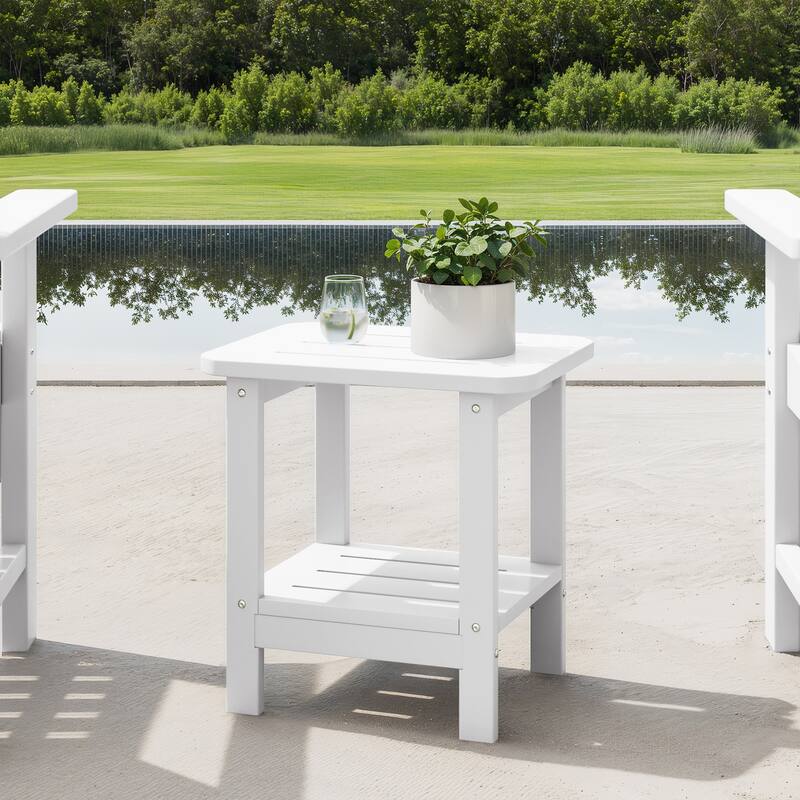 Brighton Outdoor Poly Two Shelf Side Table