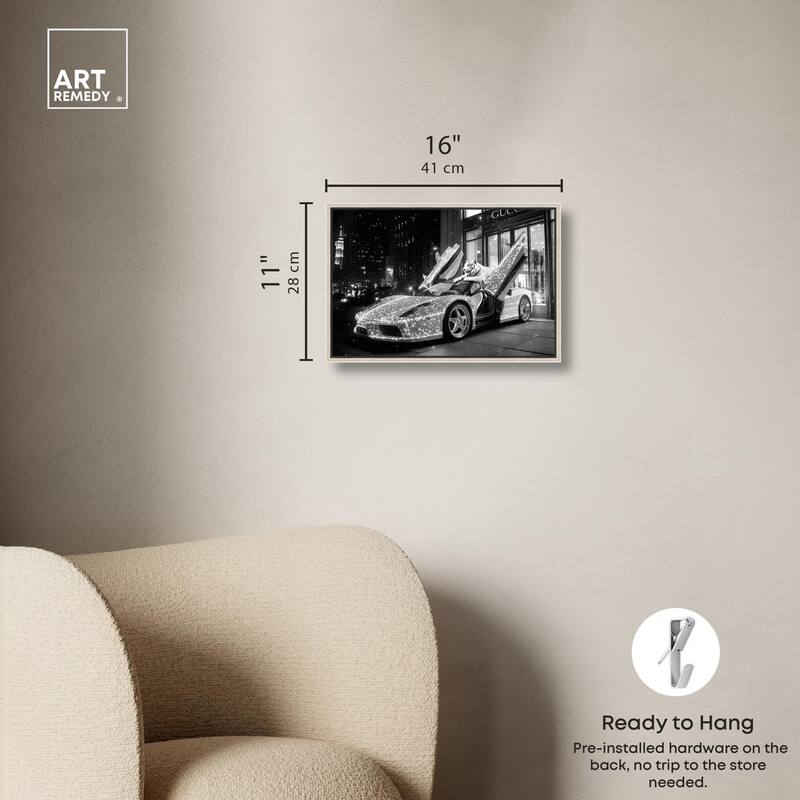 Glistening Tiger and Car Canvas by Art Remedy