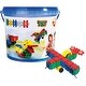 preview thumbnail 1 of 2, Clics Toys Clics Building Blocks Bucket, 175 Pieces Multi - Kids