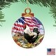 preview thumbnail 4 of 3, Set of 2 Rooster American Flag Wooden Christmas Ornaments 5.5"