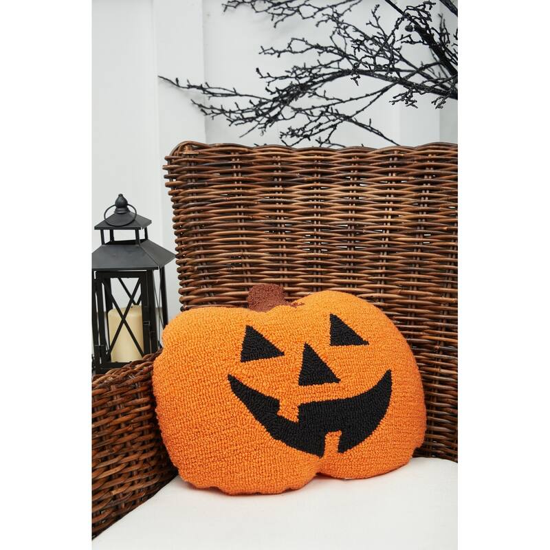 Pumpkin Shaped Hooked Throw Pillow