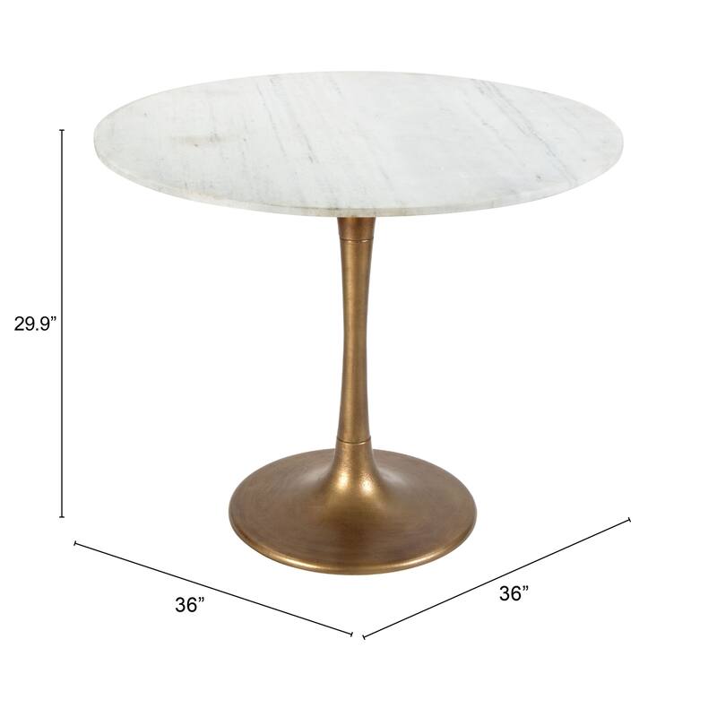 Fullerton Dining Table White & Gold