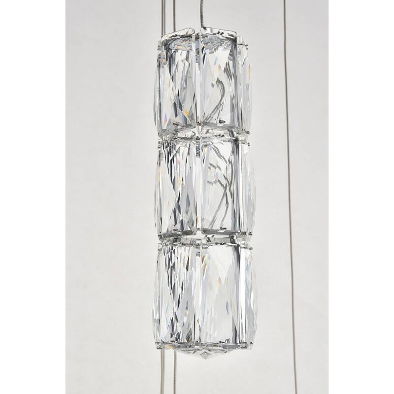 Silver Orchid Dove Clear Crystal Chrome Pendant - 24"W X 9.2"H