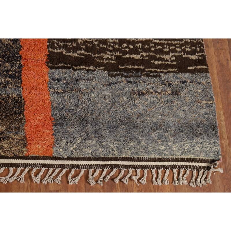 Plush Moroccan Oriental Area Rug Handmade Multi-Color Wool Carpet - 8'9" x 12'6"